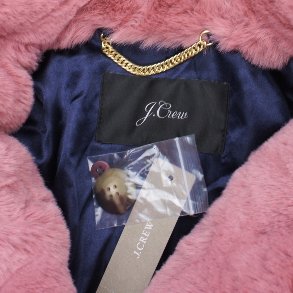 New JCREW Pink Faux Fur Coat - Picture 4 of 4